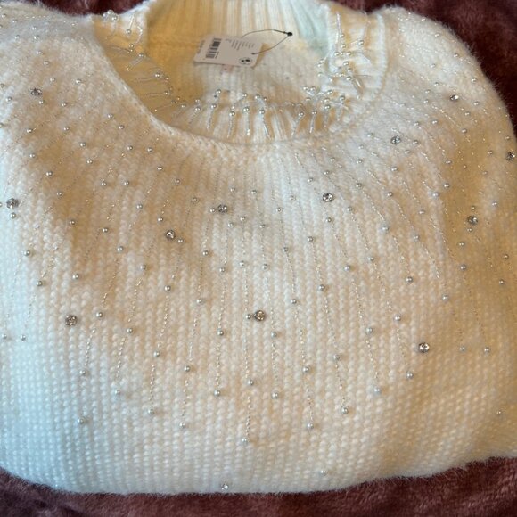 Free People Ivory Chart The Stars Sweater size Large NWT - Picture 5 of 13